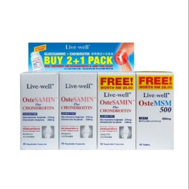 Live-well Ostesamin Plus Chondroitin - 2x30’S (Free 30’S, Free Ostemsm 45’S)