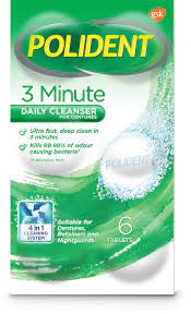 Polident 3-Minute Antibacterial Denture Cleanser - 6'S