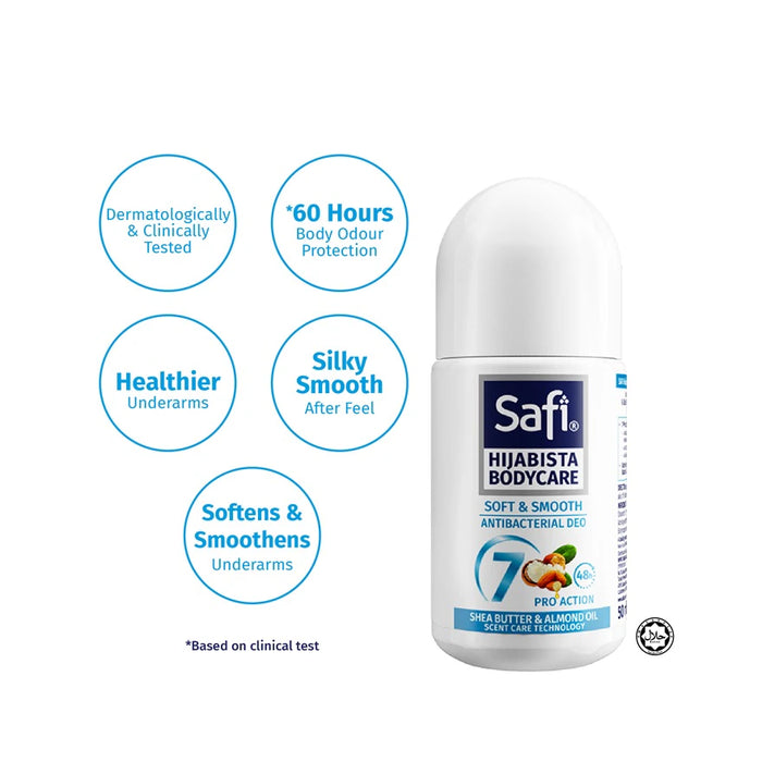SAFI Hijabista Antibacterial Roll On Soft & Smooth - 50ml