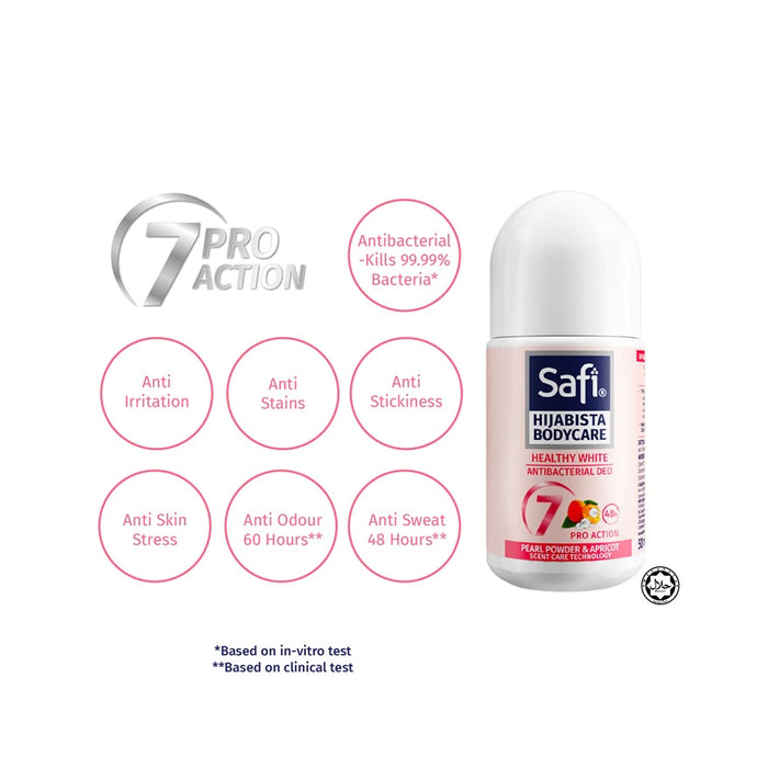 SAFI Hijabista Bodycare Antibacterial Deodorant Roll On - 50ml